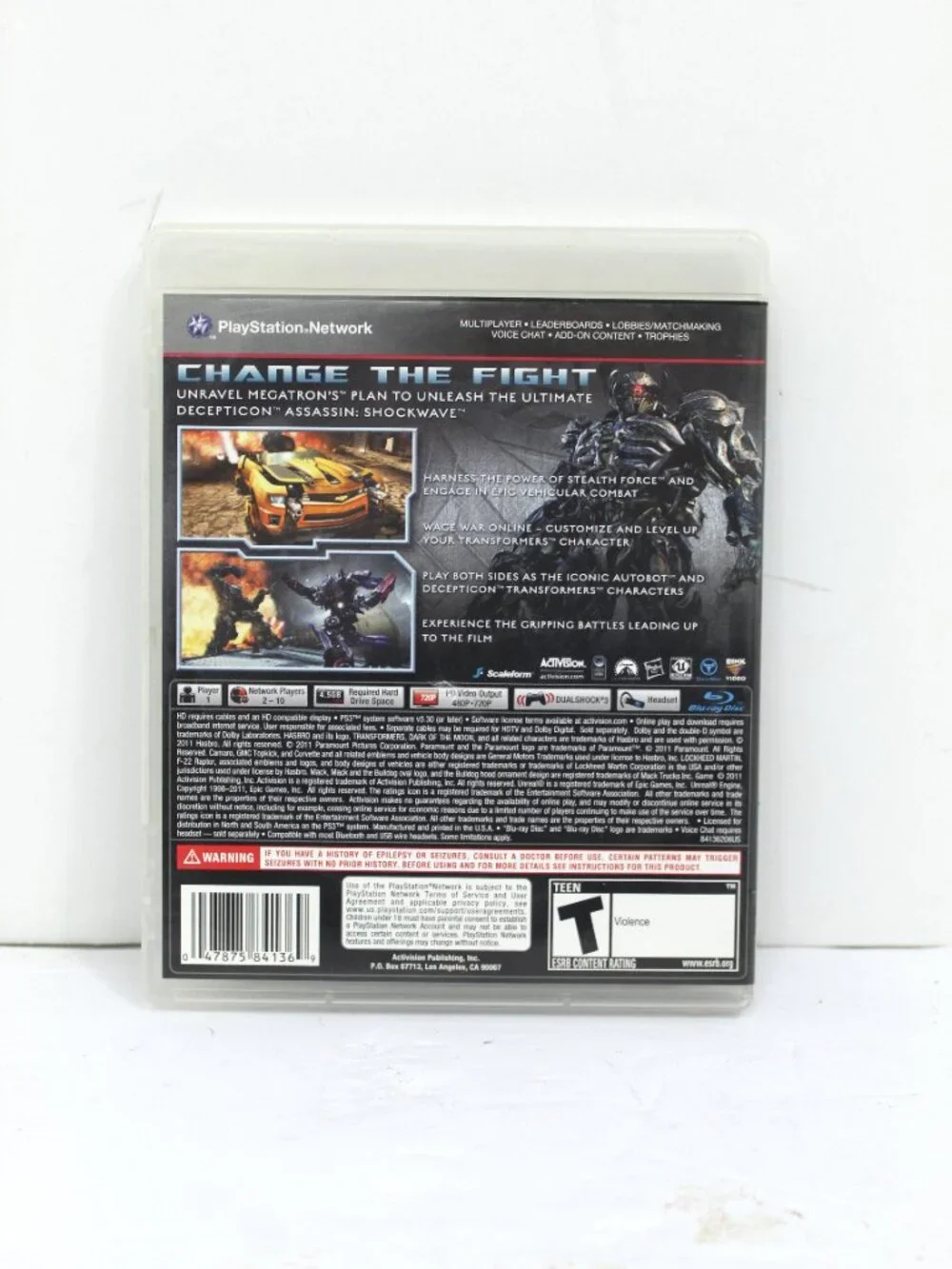 Transformers: Dark of the Moon Sony PS3, 2011 - Complete with Manual CIB TESTED!